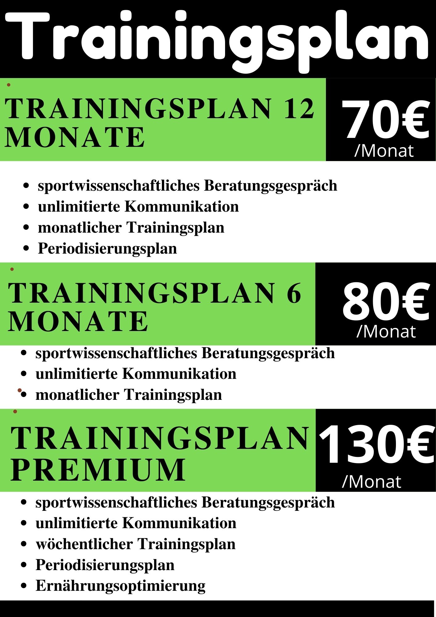 Trainingsplan